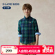 E LAND KIDS children's clothing boys' shirt season new retro British plaid long-sleeved top Green green/40 160