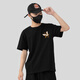 Denon supreme short-sleeved embroidered T-shirt for men and women fashion brand summer Chinese style Monkey King Pure Cotton Loose National Trend Couple T-shirt T733 Black XL code (recommended 136-155 Jin [Jin equals 0.5 kg])