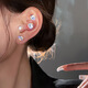 Decorative Show Magnetic No-piercing Ear Clip for Women Flash Diamond Cochlear Nail Men's Iron-Suction Ear Bone Clamp Cochlear Zircon Ear Bone Nail Ear Nail Ear City 4mm 5mm 6mm White Diamond Ear Nail 3 Pairs