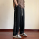 Dingfengbaoluo Pantalones casuales Summer's Summer suelto suelto de pierna ancha High Street Sports Toilets K510 Black XL