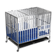 HKML stainless steel dog cage large dog cage folding medium dog small dog pet with toilet indoor dog house outdoor 125*95*106 folding square tube fully welded 1 shot of 8 free dogs factory direct sales new products limited time impulse