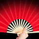 Suican dance fan extended anti-silk square dance yangko long thick fan big red performance fan Wanjiang dance props fan 13 bones 1.5 meters red right hand style