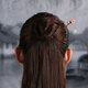 Yanyu Jiangnan ancient style Hanfu headdress updo hair wooden hairpin classical walking retro tassel hairpin female cheongsam accessories hairpin hairpin length about 18 cm