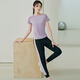 Hui'ang Sportset Yoga-Anzüge Sets Laufen Sportanzüge Fitness Schnell trocknende Kleidung T-Shirts Web Kurzärmel Beine lila m