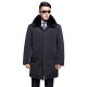 Ancient Mowang Sheep men's coat, middle-aged and elderly tan sheepskin fur all-in-one mid-length nikon fox fur collar sheepskin warm coat winter blue black 175/88A