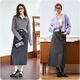 Olrain Fashion Commuting Skirt Autumn Women's Mid-Length High Waist Slim Pencil Skirt Gray M