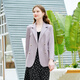 Betu women's spring new suit high-end shimmer long-sleeved straight suit jacket women 2302T42 light purple S