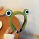 Haiyi Duo Big Eyes Frog Headband Girls Winter Cute Funny Wool Knitted Hairpin Baby Anti-Slip Hair Pressure Headband 10003B Green