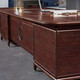Three Furniture Black Gold Boss Desk President's Desk Executive Desk Solid Wood Office Desk and Chair Combination New Chinese Style Chairman's Desk 2.4 Meter Desk
