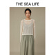 The Sea Life OU Hai Yisheng Pull Femmes 24 automne Nouveau produit Lazy Hollow Design Texture tridimensionnel Sweater V12590 Ice Cream Couleur
