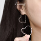 GsunG platinum pt950 women's earrings earrings platinum fashion plain gold large hoop earrings square round heart-shaped earrings priced by gram, please contact customer service before bidding for gold price