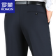 Romon (Romon) pantalones de lana de mediana edad y ancianos Pantalones de trajes sueltos para hombres Otoño e invierno Negocio libre Free Wear Formal Pantalones Negro 9901 Tamaño 31 [2 pies 4 cintura] 80 cm