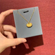 Yuan ethnic classical style 18k gold small Yuanbao Xiangyun necklace for women, small, cute and exquisite new style simple gold clavicle chain