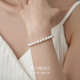Meluxe6-7mm freshwater pearl nearly round bright light elastic rope bracelet birthday gift for girlfriend, wife and mother