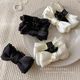 Morning stars sweet black and white double-sided bow hair clip for the back of women's head 2025 new ball head temperament hair clip autumn and winter headwear two bow clips black