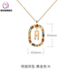 Feixiangge Spanish PDPAOLA letter necklace for women, light luxury niche color gem bag 18k gold clavicle chain for birthday LA01H