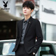 Playboy Suit Men's Casual Suit Formal Groomsman Suit Small Suit Jacket Men Black Single Suit XL 175 Recommended 115-130 Jin Jin equals 0.5 kg
