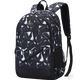 L&M backpack backpack male Korean style college student bag middle school student junior high school student high school student female fashion casual college style black and white large (with watch + pen bag + mobile phone arm bag)