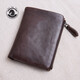ANDSEEYOU brand genuine leather men's handbag, zipper short wallet, soft leather vertical leather clip, handmade first-layer cowhide wallet, black cowhide