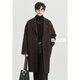 Earl Zoer en laine fixe Mateau de laine double face pour manteau de mi-longueur masculin 2024 Automne et hiver Nouveau style pluie gris XL 180