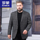 ROMON Extra Large Men's Wool Suit Casual Jacket Plus Fat Oversized Suit Fashionable Spring and Autumn Fat Man Gray No Cotton 190 Recommended 195-210 Jin Jin equals 0.5 kg
