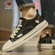 California Bull Brand Men's Shoes New Summer Casual Low-top Canvas Shoes Lightweight Breathable Board Shoes Fashion and Trendy Versatile Shoes Men's Black 39