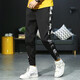 
Fan Pure Trendy Foot Anti-Wrinkle Casual Pants Men's Work Cropped Pants High-Stretch Slim Camouflage Ice Silk Pants xh983 XH983 Black M