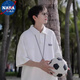 NASALIKE联名凉感重磅短袖t恤男夏季冰丝宽松潮流polo领衫学生半袖衣服男 833白色 2XL 140160斤