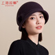 Shanghai Story pure wool hat for women in autumn and winter thickened warm woolen hat retro classic long short brim small hat simple bow fashion versatile SSS22MZ17 Violet