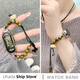 
Dewei Lion is suitable for Xiaomi bracelet 9/8 strap new Chinese style [Green Sandalwood Beads] National trend creative Xiaomi 7/6/5/4/3 NFC version universal Xiaohongshu same style female hand Green Sandalwood Beads bracelet elastic rope is suitable for wrist 12155 Applicable: Xiaomi bracelet 9 represents NFC universal