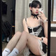 Maid outfit for boys and men's special open gears for boys and men can be inserted into the outside and wear pseudo-girls open gears for avoiding temptation. Maid out black full set + overalls M 80-105Jin[Jin equals 0.5 kg]
