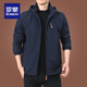ROMON outdoor jacket men's jacket autumn and winter middle-aged men's autumn clothes top plus velvet jacket men's spring and autumn thick 9898 military green style plus velvet 2XL