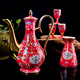 Xinguo Longxuan Jingdezhen Chinese red porcelain palace enamel color painted gold creative wine set flask set white wine cup gift box A