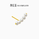 Chao Acer Small Lucky Pearl Shadow 18K Gold Pearl Earrings Women's Gold Earrings for Mom and Girlfriend Birthday Gift One Pair (Including Silicone Ear Plugs)