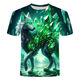 
2024 new animal wolf series 3d printed T-shirts fashionable, versatile, handsome and cool short-sleeved primary and secondary school students TXC6227 XS 70-80Jin [Jin equals 0.5 kg]
