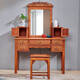 Andi mahogany furniture Burmese rosewood (scientific name: Big fruit rosewood) Chinese style all solid wood dressing table with makeup mirror makeup stool bedroom furniture small dressing table dressing table dressing table + makeup stool