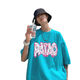 7-quarter sleeve T-shirt men ins trendy brand Hong Kong style couple loose clothes half-sleeved trend summer oversize national trend T-shirt SN1156 695 orange red S [collect priority delivery]