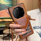 
Suitable for Huawei Mate60RS mobile phone case mate50rs40rs anti-fall mobile phone protective case cover Huawei Mate 60RS extraordinary master [sensory brown + houndstooth card bag]