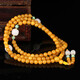Zhenghe Jewelry Boutique Chicken Fat Yellow Beeswax Buddha Beads 108 Bracelet Original DIY Matching Turquoise and Hetian Jade 19.96g