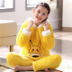 ROUCHEN (ROUCHEN) autumn and winter children's pajamas boys and girls flannel home clothes medium and large children cartoon thickened warm suit home clothes KAY166 Pikachu velvet 16 sizes 130-140CM