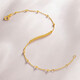 Saturday Fortune (ZLF) 18K gold bracelet for women, small gold bead bracelet, holiday gift for girlfriend, T K yellow bracelet - 16+3cm