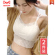MiiOW Lace Camisole Female Beauty Back Wrapped Bottoming Top with Anti-exposure Tube Bra Underwear Summer Internet Celebrities Comfortable Black One Size (80Jin Jin is equal to 0.5kg -115Jin Jin is equal to 0.5kg)