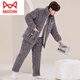 Catman (Miiow) Nouveau homme d'automne et hiver en coton à trois couches Coral Velvet plus velours épaissis de flanelle épaissis de la maison d'hiver Gris clair M6626 avec chapeau 3 couches x l [95-120jin [Jin est égal à 0,5 kg]] trois couches + épais