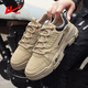 Huili men's shoes for autumn and winter men's low-top work shoes British mountaineering Martin boots casual shoes Khaki 44