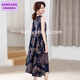 Kamusen Summer Cotton Silk Robe d'âge moyen de la mode en coton artificiel