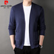 Pierre Cardin Wolle Strickjacke Pullover Herbst Herbst neue gestrickte Pullover Solid Color Jacket Business Comfort Trendy Top Herren grau 165