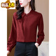 Chu Jing new Chinese style button-up long-sleeved shirt spring and autumn tops women's shirts 2025 new mother high-end chiffon shirt red M 80-100Jin Jin is equal to 0.5 kg