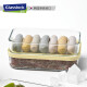 Caja de frescura de vidrio de vidrio de vidrio REFRIGERADOR COMIDA Caja de almacenamiento de albóndigas Caja de almacenamiento de congelación resistente al calor Tapa amarilla 1050ml