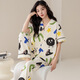 Modal 100% cotton pajamas for women in summer short-sleeved trousers pure cotton sweet and cute casual thin home clothing set AM693 women XL