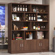 Shousheng red wine cabinet display cabinet living room partition display rack wine rack tea household wine cabinet floor cabinet display tobacco cabinet container recommended wilderness oak color丨four doors丨140*180